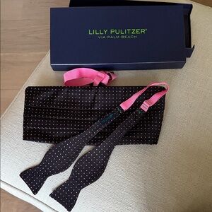 Lilly Pulitzer Black Society Dot formal black tie Set